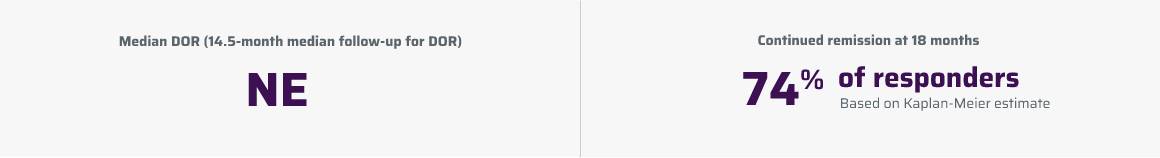 Chart showing continued remissions demonstrated in ZUMA-5 study.